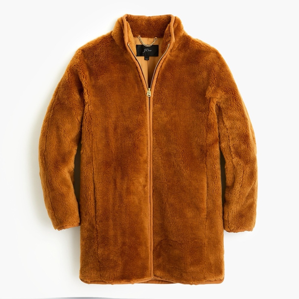 J. Crew Zip Up Plush Fleece Teddy Sherpa Coat